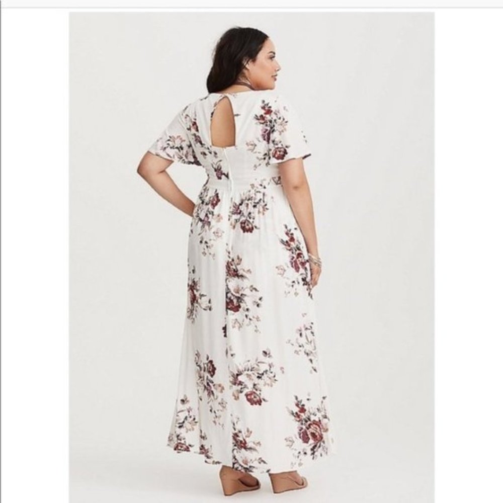 Torrid Maxi Skirt Romper Ivory Floral 14 NWT - Picture 2 of 7